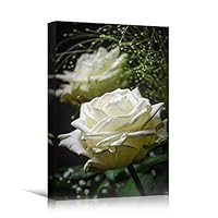 Canvas Wall Art White Petal Close Up Bedroom Close Up Colorful Floral Multicolor Petal Photography Romantics - 12x18 inches