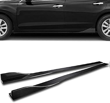 9pcs Combo Front Bumper Body Kit Lip + Side Skirt Extensions Diffuser Compatible with 2013-2016 Ford Fusion/Mondeo 2014 2015 (Painted Carbon)