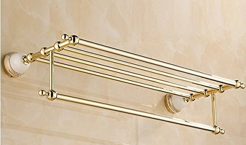 Barre de serviette laiton doré double niveau de séchage - 2