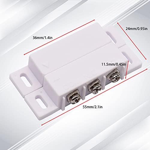 Image of weideer 2pcs MC-31B Magnetic Reed Switch Wired Surface Mount Normally Open Closed NC NO Door Contact Sensor Alarm Magnetic Door Switch White