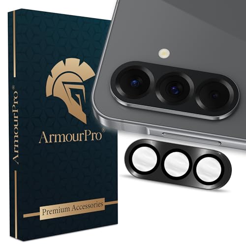 Image of ArmourPro Camera Lens Tempered Glass for Samsung Galaxy A56 and Samsung A36 (6.6 Inches) Tough HD Individual Aluminum Alloy Rings 9H Camera Cover, Scratch-Resistant,Camera Lens Protection| Black, 1 Pack