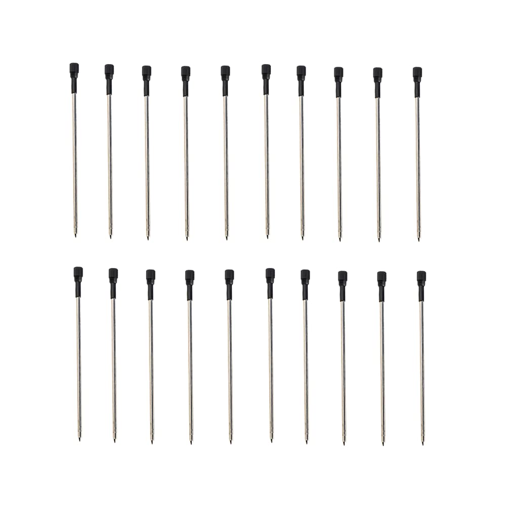 COOMATEC20 Pack Ink Refills, 4.53 Inch Replaceable Ballpoint Pen Refills, Medium Point Metal Refill, Black Ink