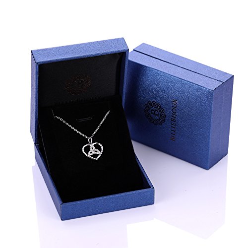 Billie Bijoux Sterling Silver 925 Women's Heart Infinity Love Pendant Necklace For Women Jewelry Gift White Gold Plated Necklace 18.0" (Celtic Love Knot) #TOP6