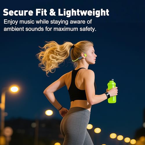 Image of Fanisic Bone Conduction Headphones, Bluetooth 6.0 Open Ear Headphones with Mic, Type-C Quick Charge. Long Battery Life, IPX5 Sweatproof, Lightweight Comfortable for Office, Sports, and Driving