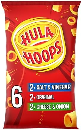 Hula Hoops - Variety Multipack 6 x 24g Bags - Deliciously Crunchy Potato Rings - Completely Free from Artificial Flavours, Colours and MSG, Suitable for Vegetarians