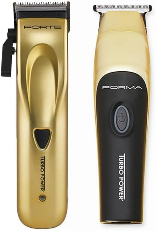 M Hair Designs Turbo Power Forte Clipper y Turbo Power Forma Trimmer Duo Juego de cortadora y recortadora profesional de salón Recortadora