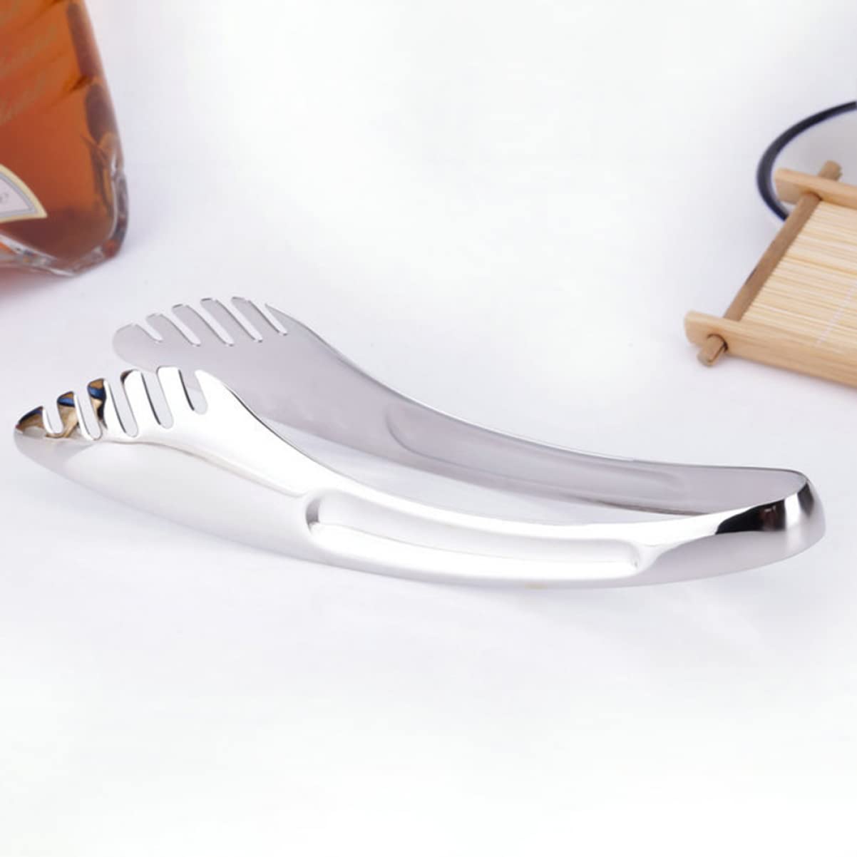 Pinces à apéritif 3 pièces en Acier Inoxydable, Pinces à Spaghetti épaisses, Pinces de Service Multifonctions pour salades, légumes, salades (argentées, Petites)