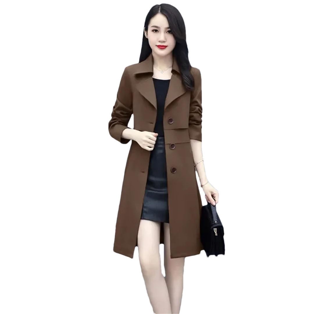 Trench lungo da donna monopetto slim trench cappotto femminile Outwear Autunno Manica lunga Trench