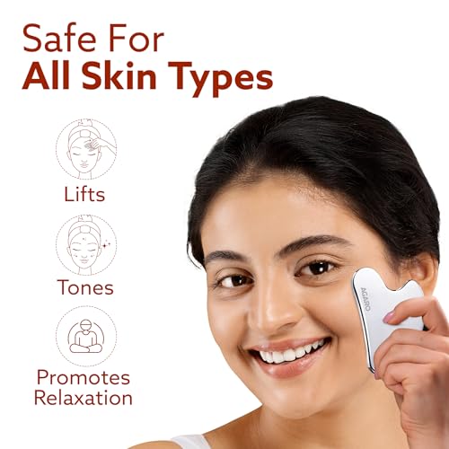 Image of AGARO Premium Stainless Steel Gua Sha Tool - Facial Massager for Face, Neck & Eyes, Tightens Skin, Reduces Wrinkles & Relaxes Muscles, improve circulation, reduce puffiness, enhance skin elasticity