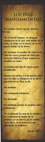 Spanish - Bookmark - 10 Commandments (Pk/25)