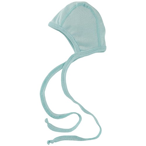 Preisvergleich Produktbild Engel-Natur Baby Häubchen Merinoschurwolle kbT / Seide (62 / 68, Gletscher)