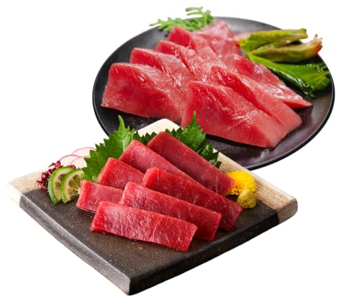[湊魚問屋]本物の味をお届け!天然まぐろ赤身づくしお刺身セット[本まぐろ赤身2柵・目鉢まぐろ赤身2柵] 冷凍 まぐろ マグロ 魚