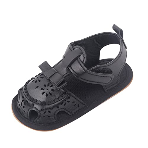 Girls Toddler/Little Kid/Big Kid Sandals Anti Slip Lightweight Shoes Fashion Summer Beach Outdoor (Black, 4 Infant)