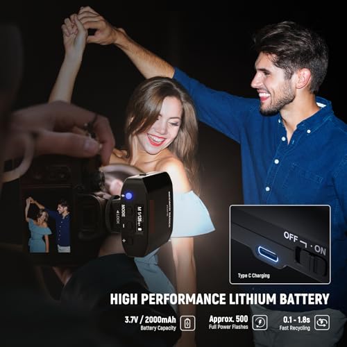 image for NEEWER Basics 5600K Mini Camera Flash Speedlite GN12, 2000mAh/500 Flas