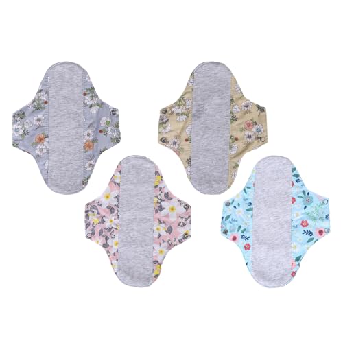 Almohadillas menstruales lavables, impermeables, a prueba de fugas, 23 cm, lavables, forro de tela de algodón transpirable, acolchado reutilizable para mujer, para viajes diarios