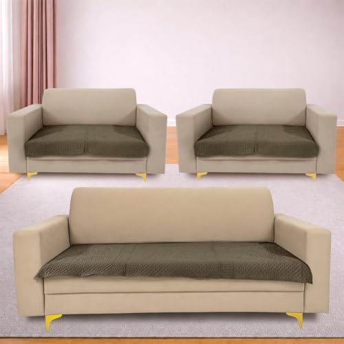 Image of Homerz Premium Petal Charm Sofa Cover | Embossed Floral Pattern | Soft Touch, Anti-Dust & Easy Wash Fabric Cloth, Washable and Durable (Brown, 7(3+2+2) Seater, Only Seat Cover)
