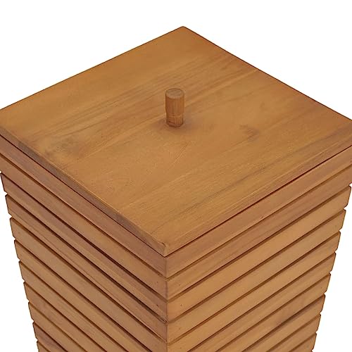 Wäschekorb 30×30×45 cm Teak Massivholz
