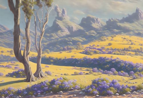 Affiches sur toile Violet Hill pour habiller un grand mur vide 58x90 cm