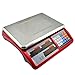 WCX Bascula Comercial De 30Kg, Balanza Digital Industrial Frutera Comercio Suma Precios Bateria de Seguridad (color : Rojo, Tamaño : 30kg/5g)