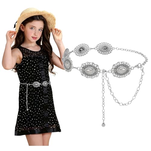 Kids Metal Waist Chain Belt Fashion Cute Body Belly Link Belt Chain for Girls Dress Skirts