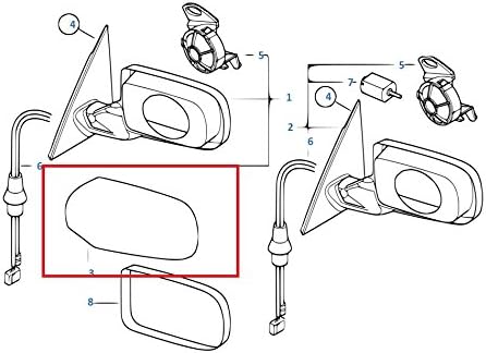 Painted or Primed BMW Right Side Mirror Cover E46 3 Series / E39 5 Series (Bluewater Metallic 496)