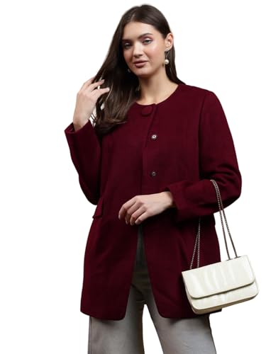 Image of KOTTY Womens Cotton Blend Standard Length Elegant Style Coat - Classic Style with Modern Detailing