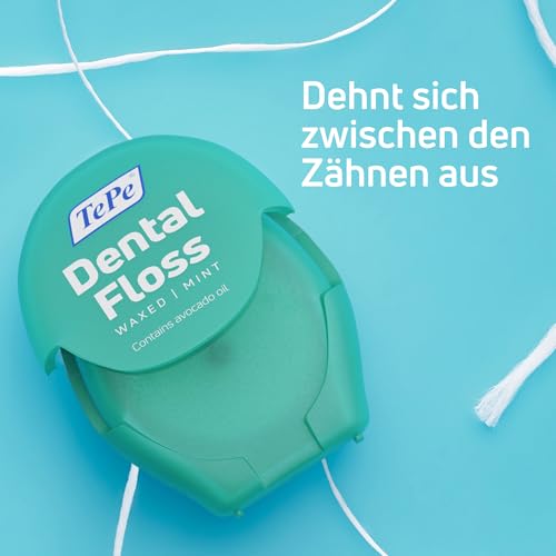 TePe Dental Floss, eine sich ausdehnende Zahnseide, mehrere Fäden bieten eine vergrößerte Reinigungsoberfläche für sanftes und effizientes Reinigen zwischen den Zähnen, für sehr enge Zahnzwischenräume