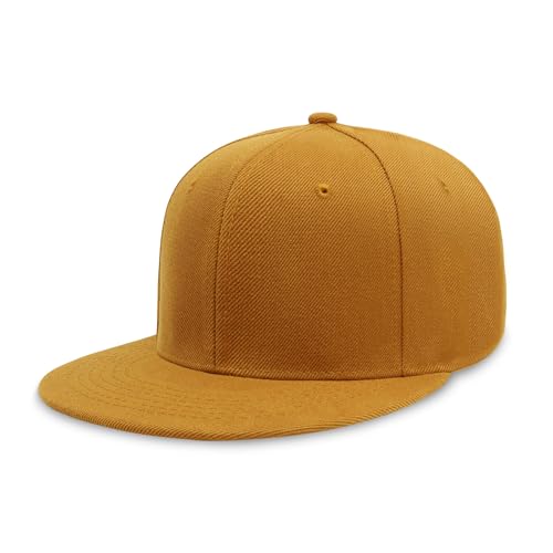 Image of CHOK.LIDS Flat Bill Visor Classic Snapback Hat Blank Adjustable Brim High Top End Trendy Color Style Plain Tone Baseball Cap