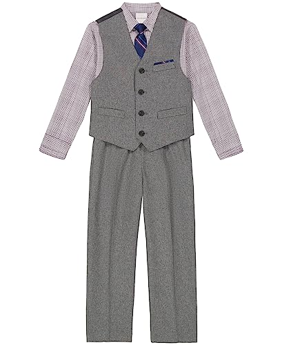 Mens Light Silver Wedding Tuxedo Suit – Paisley Fabric Three Piece Formal Suit Set with Shawl Lapel for Groom, Prom, Gala and ice Grey