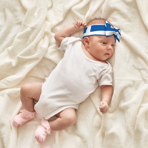 Greek flag Baby Headbands Soft Nylon Hairbands with Stretchy Bows Girls Hair Accessories for Newborn Infant Toddler Kids4