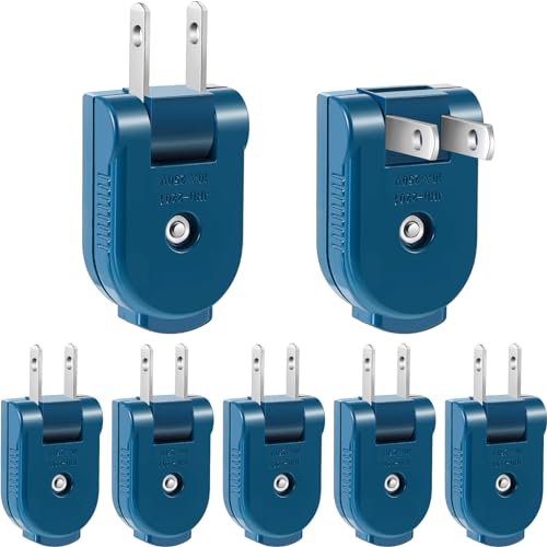 7 Piece Replacement Plug 2 Prong Extension Cord Plug 125v 15a Electric Rotatable Electrical Extension Cord Replacement Ends Ideal for Small Appliances Power Strips and Lamps DIY Craft