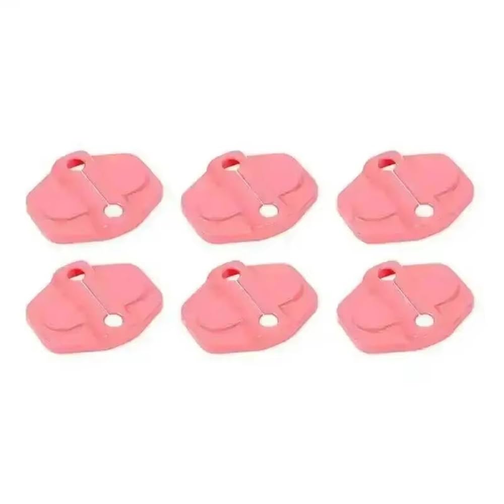 Car Door Lock Decoration Cover for Jeep for Compass for Patriot for Grand for Cherokee for Renegade for Wrangler JK Interior Trim Decal Decoration Accessories(Pink 6 pcs)