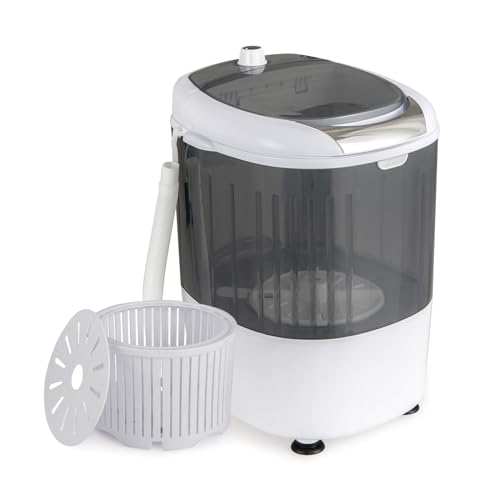 Mini Portable Washing Machine, 5.5 LBS Capacity Portable Washer and Spinner Combo with Spin Cycle Basket & Drain Hose, Semi-automatic Laundry Washer Machine for Apartment Dorm RV