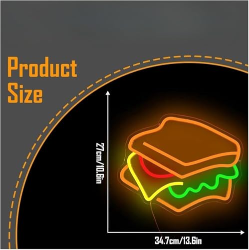 Déco murale cuisine avec la lampe néon sandwich LED - 2