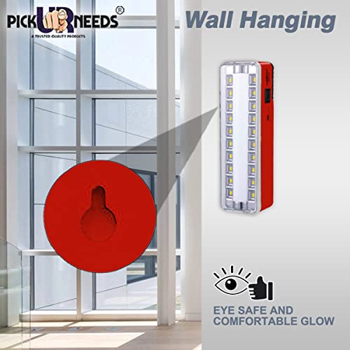 Image of Pick Ur Needs Rechargeable Home Emergency Tube +10 SMD LED Floor Lantern Lamp Light (Dark Red)