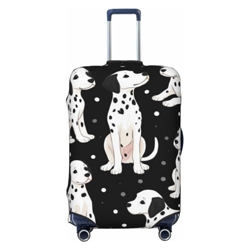 Cute Dalmatian Puppies Luggage Cover Elastic Washable Protector Anti-Scratch Travel Suitcase Covers With Concealed Zipper For 18-32 Inch Luggage Medium