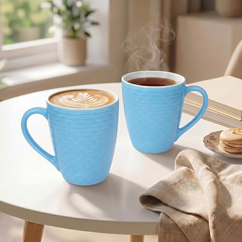 Image of U.P.C. Milk Mug Set of 2 | Ceramic & Bone China Coffee Milk Cups | Designer Printed Tea Coffee Mug Set | Large Capacity Milk Mugs | Microwave Safe Cup Set (UPC Milk-Mug-30)