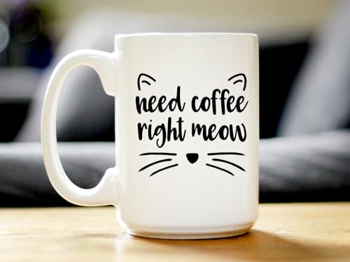 Taza de cerámica blanca 15oz con diseño de gato miniatura 2