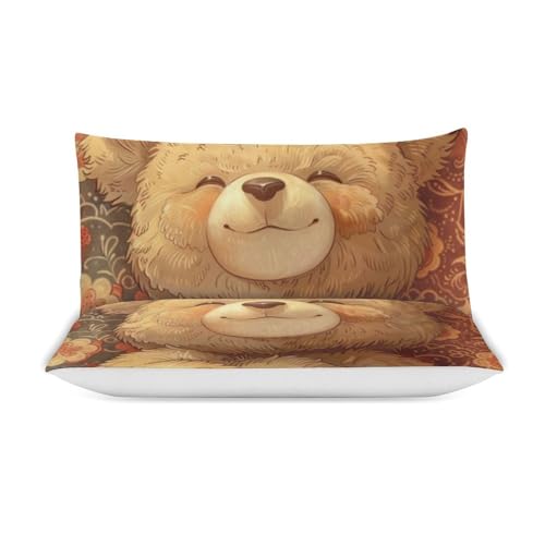 Juego de ropa de cama de oso de peluche transpirable y muy suave 4