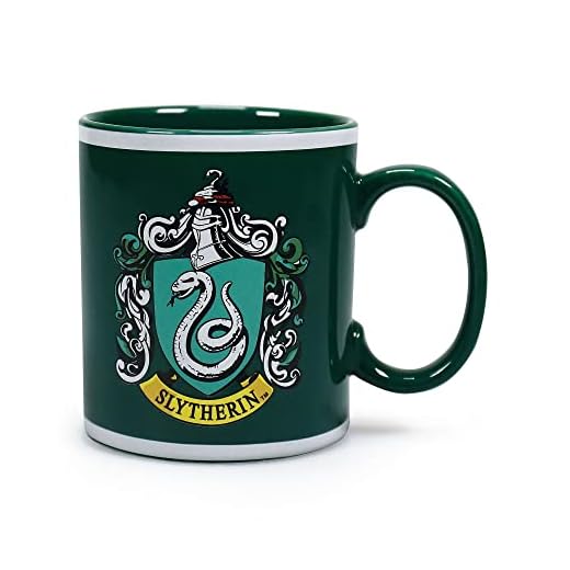 Taza Harry Potter Slytherin escudo - Taza desayuno Harry Potter - Taza cerámica 400 ml - Taza te - Taza café - Regalos Harry Potter - Licencia oficial