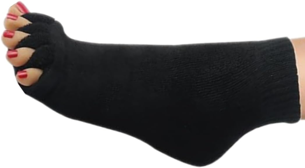 Women Toe Separator Socks Toeless Foot Alignment Socks for Yoga GYM Massage Pain Relief Improves Circulation Stretchy