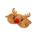 Gespout Masque pour les Yeux Réglable Masques de Sommeil Noël Peluche Dessin Animé Mignon Cerf Respirant Masque de Couchage Dormir Sieste Voyage Occlusion Yeux Masque Enfant Adulte Unisexe