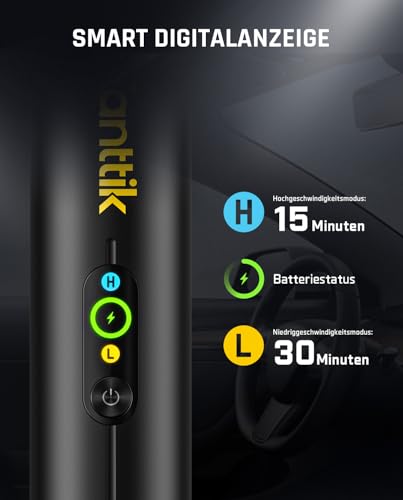 Fanttik Slim V10 APEX Kabelloser 4-in-1 Auto & Tragbarer Mini-Handstaubsauger, 19 kPa Saugkraft, Smarter Digitalanzeige, 2 Saugmodi für kleine Reinigungsarbeiten, Auto, Bürotisch, Tastaturen (Schwarz) 3