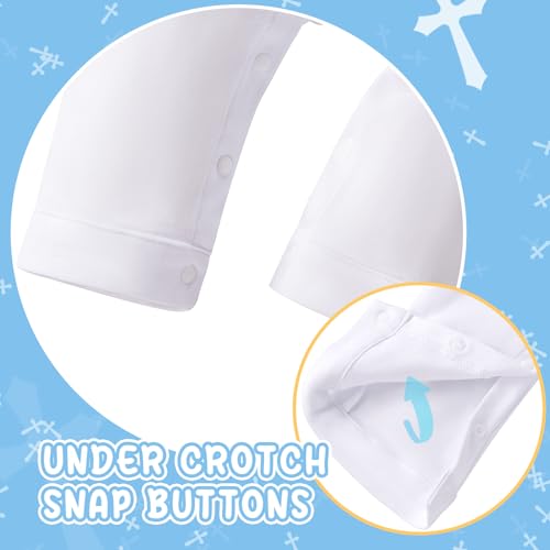 Booulfi Taufbekleidung FüR Baby-Jungen Overall Weiß Taufbekleidung 18-24 Monate Strampler FüR Baby-Jungen Outfit Junge