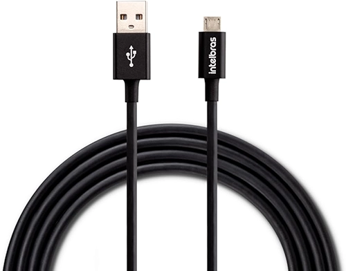 Cabo USB Micro USB 1,2m PVC EUAB 12PP Preto Intelbras