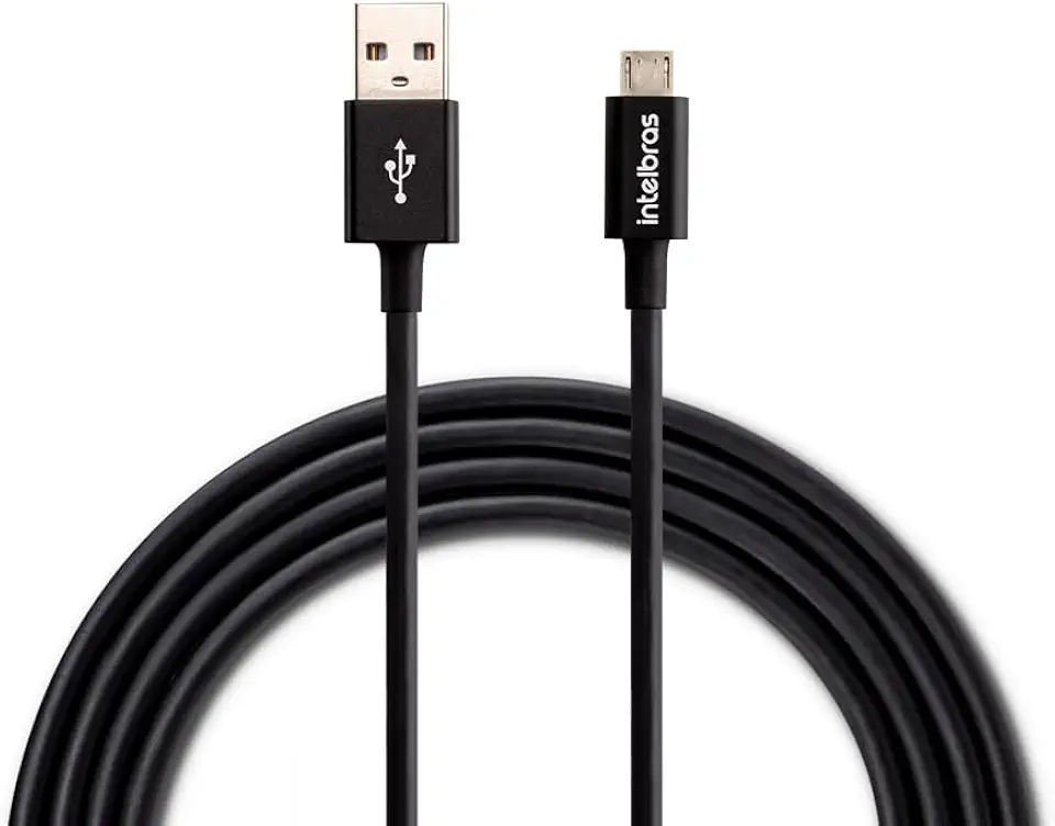 Cabo USB Micro USB 1,2m PVC EUAB 12PP Preto Intelbras