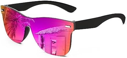 FEISEDY Womens Men Sunglasses Trendy Mirrored Reflective Sun Glasses B4114