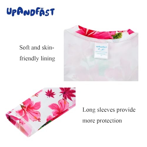 Image of upandfast Girls Rash Guard Set Long Sleeve Two Piece Swimsuit with UPF 50+ Sun Protection for Girls 3-8 Years