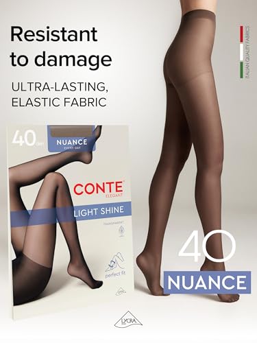 Image of Conte Tights Control Top Semi Opaque Pantyhose Silky Matte Effect Nuance 40 Den