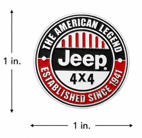 Image of Jeep The American Legend Enamel Pin, Cast and filled cloisonne Lapel Pins for backpacks, denim jackets, Hats & Fabrics 1 inch size